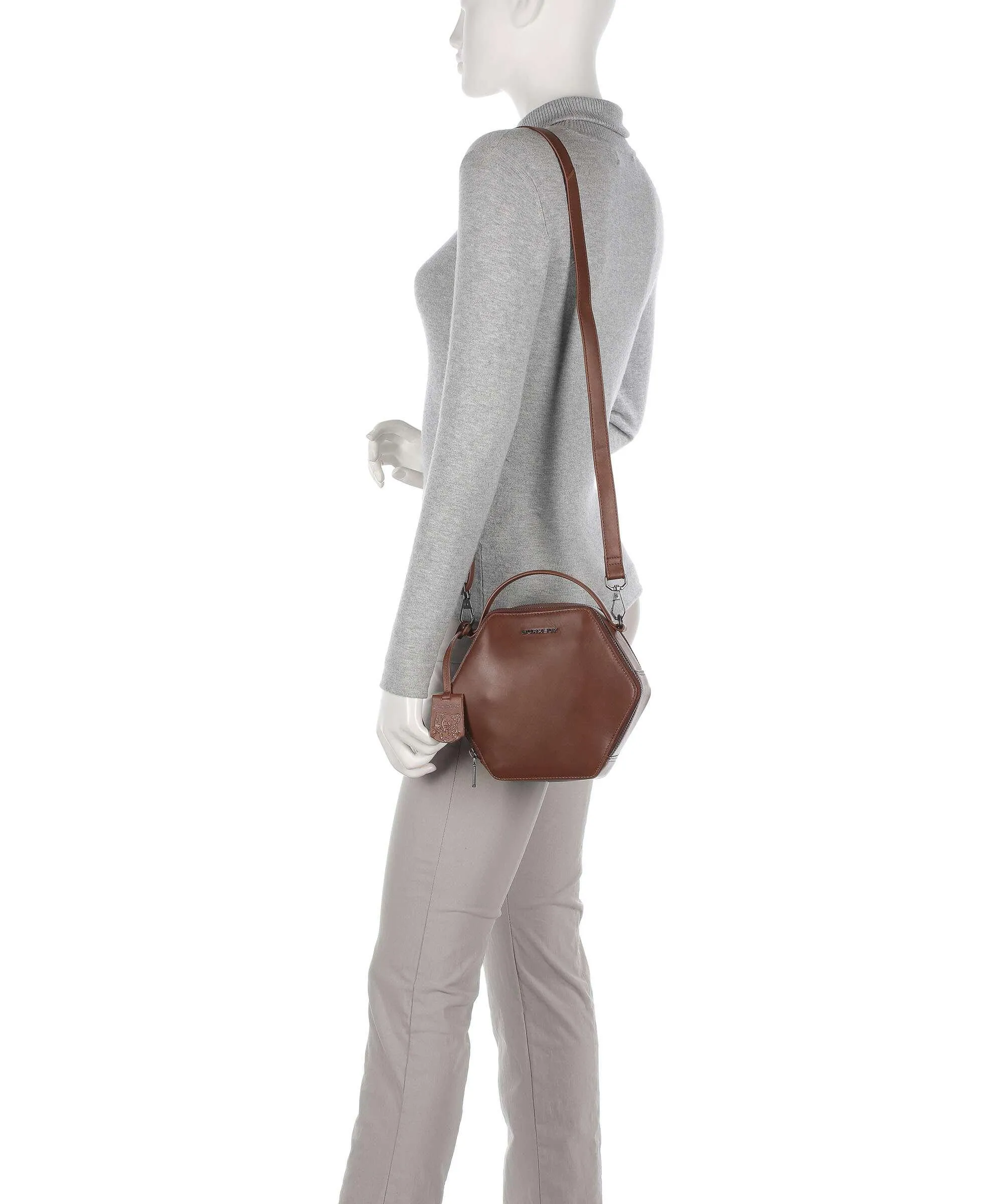  Burkely Nocturnal Nova Borsa a tracolla pelle a grana fine cognac  