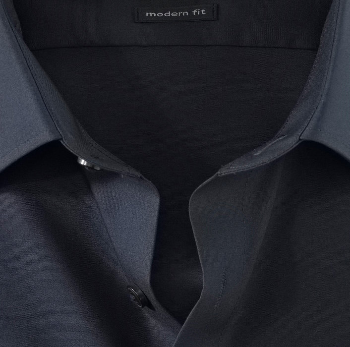 Camicia blu scuro olymp luxor modern fit puro cotone facile stiro