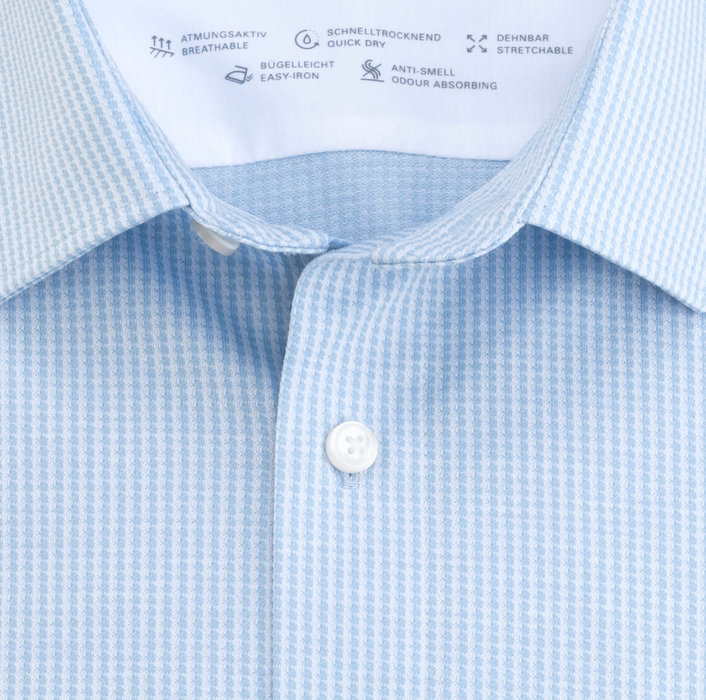 Camicia celeste micro disegno modern fit in jersey