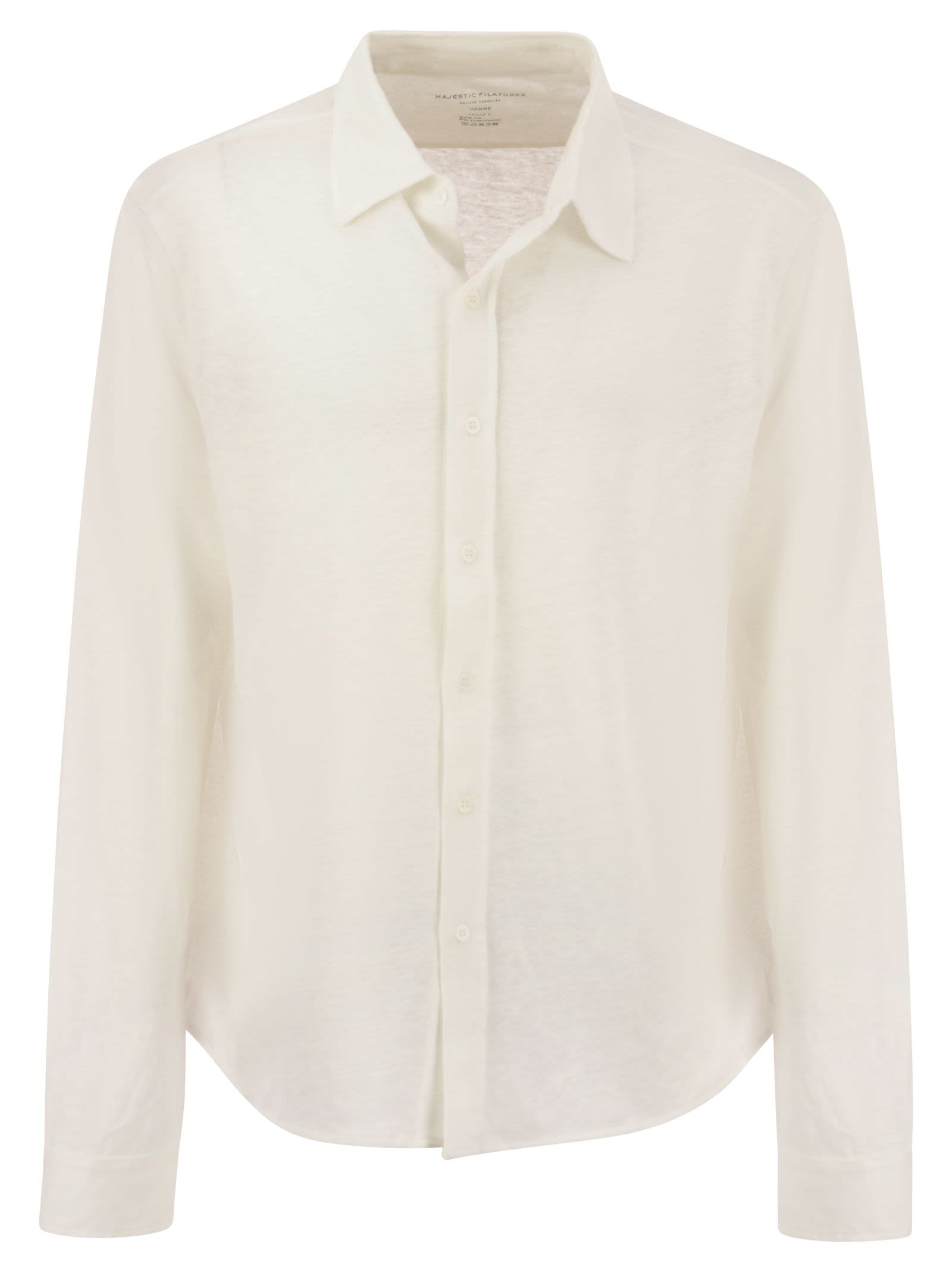 Camicia con maniche lunghe in lino