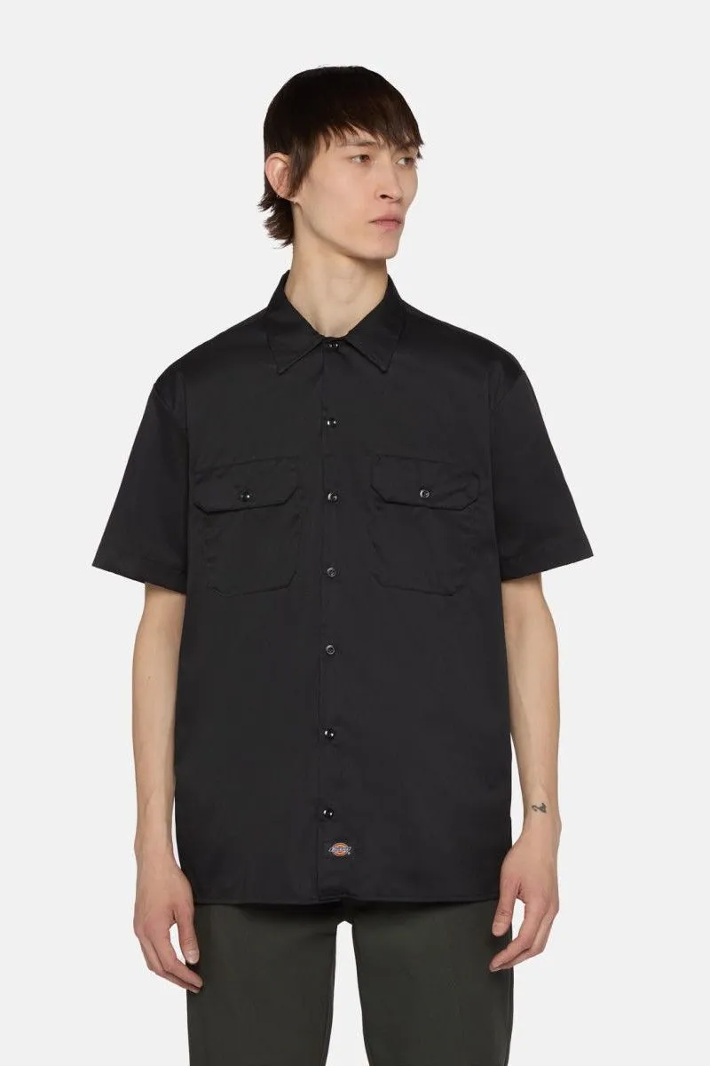 Camicia da lavoro a maniche corte uomo Nero