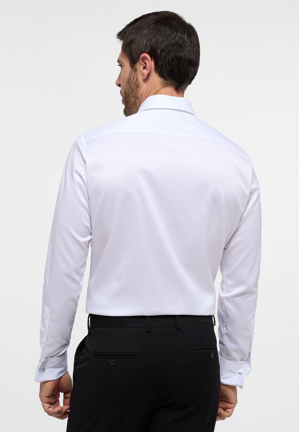 Camicia elegante eterna bianca modern fit con polso doppio