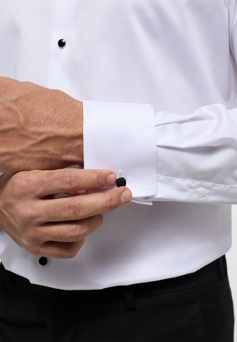 Camicia elegante eterna bianca modern fit con polso doppio