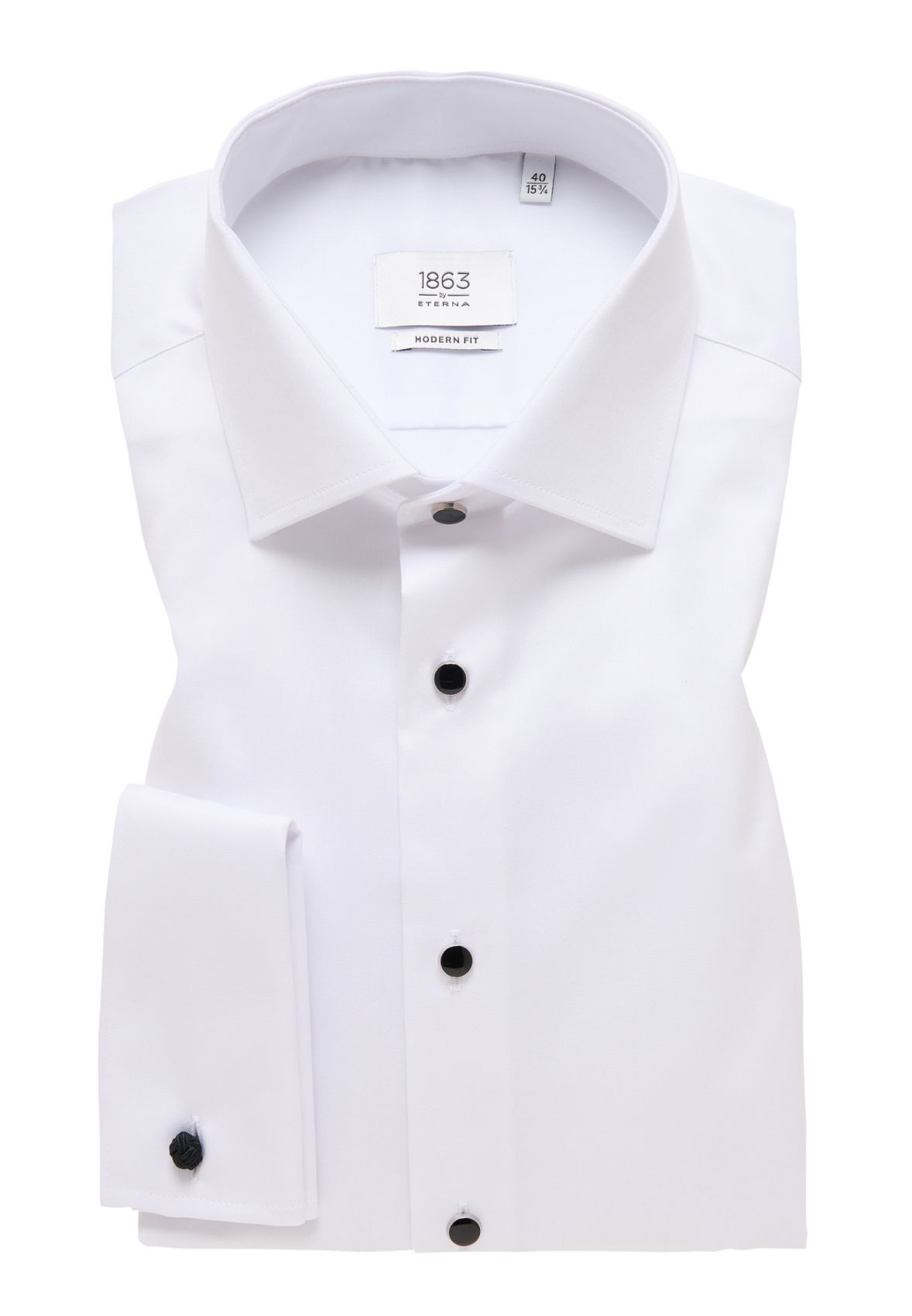 Camicia elegante eterna bianca modern fit con polso doppio