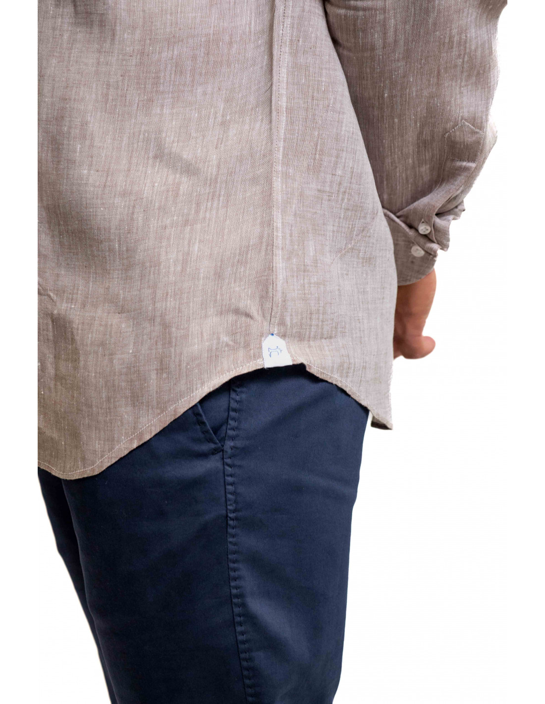 Camicia Filangieri - Collo Coreano Lino - Nocciola