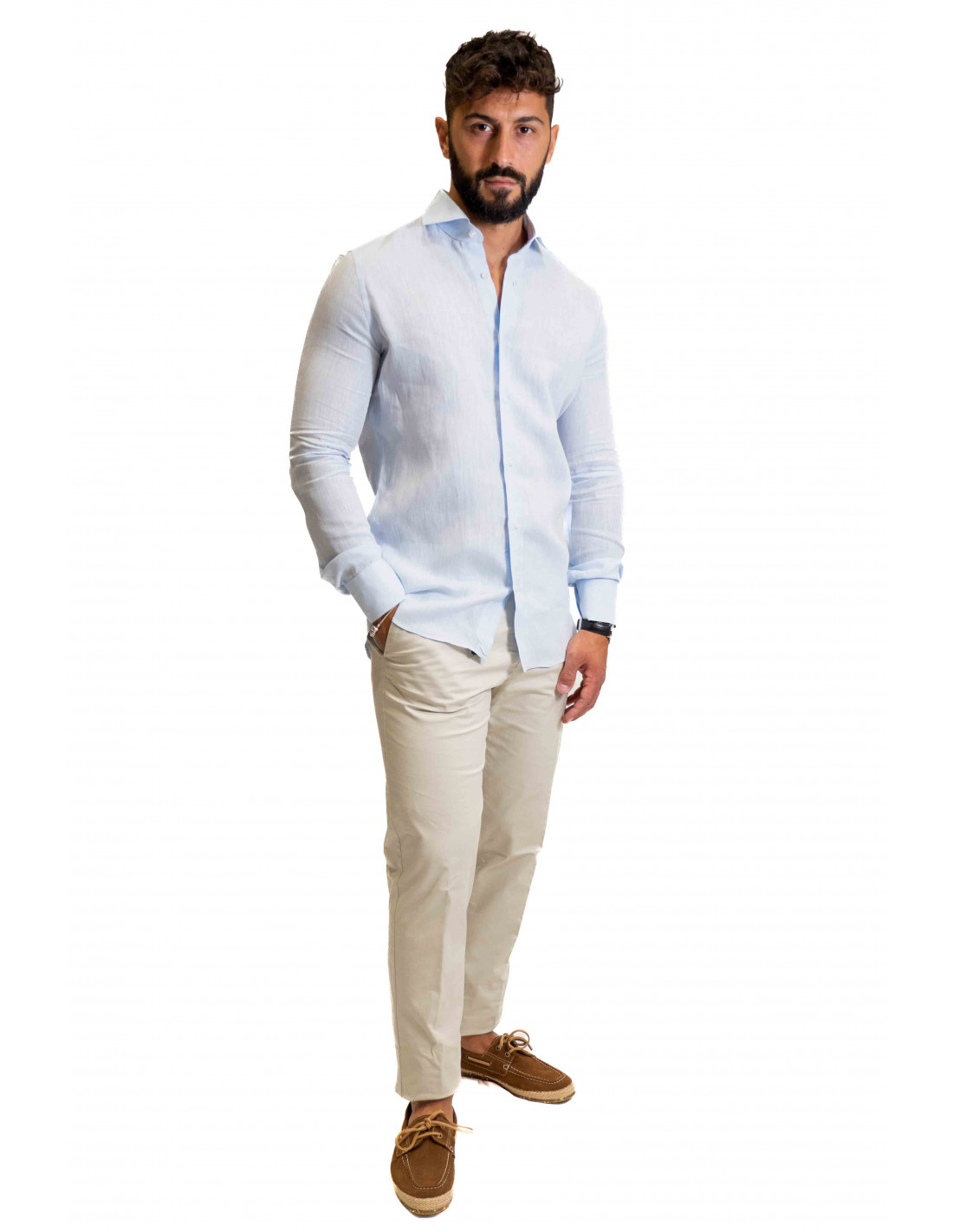 Camicia Filangieri - Lino Azzurro