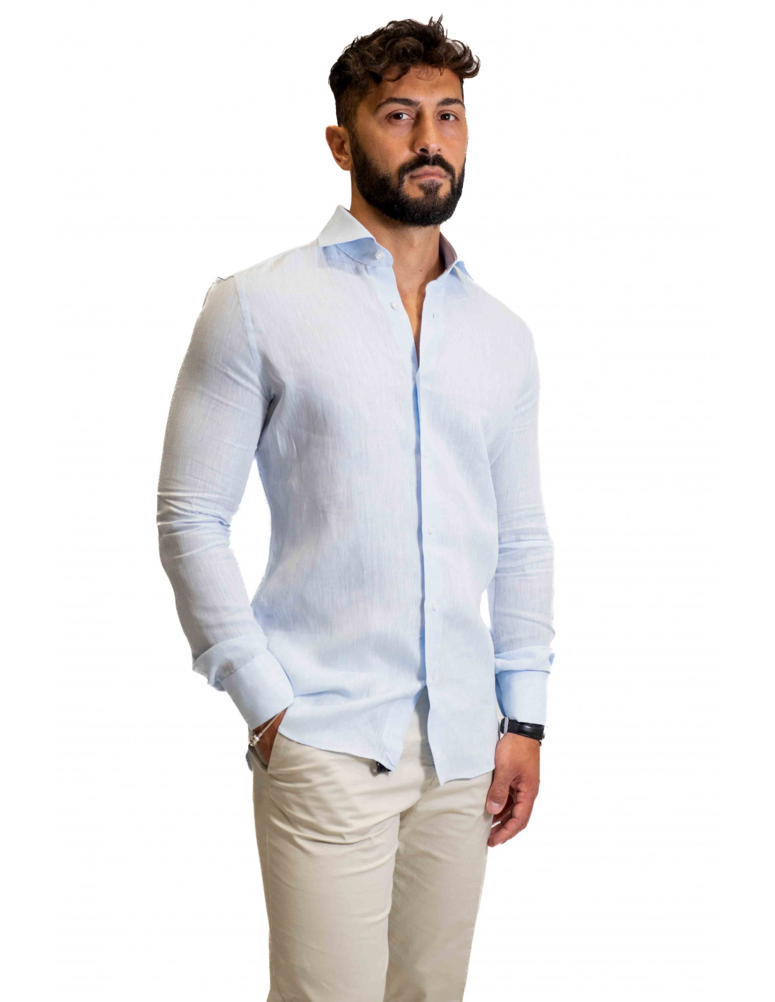 Camicia Filangieri - Lino Azzurro