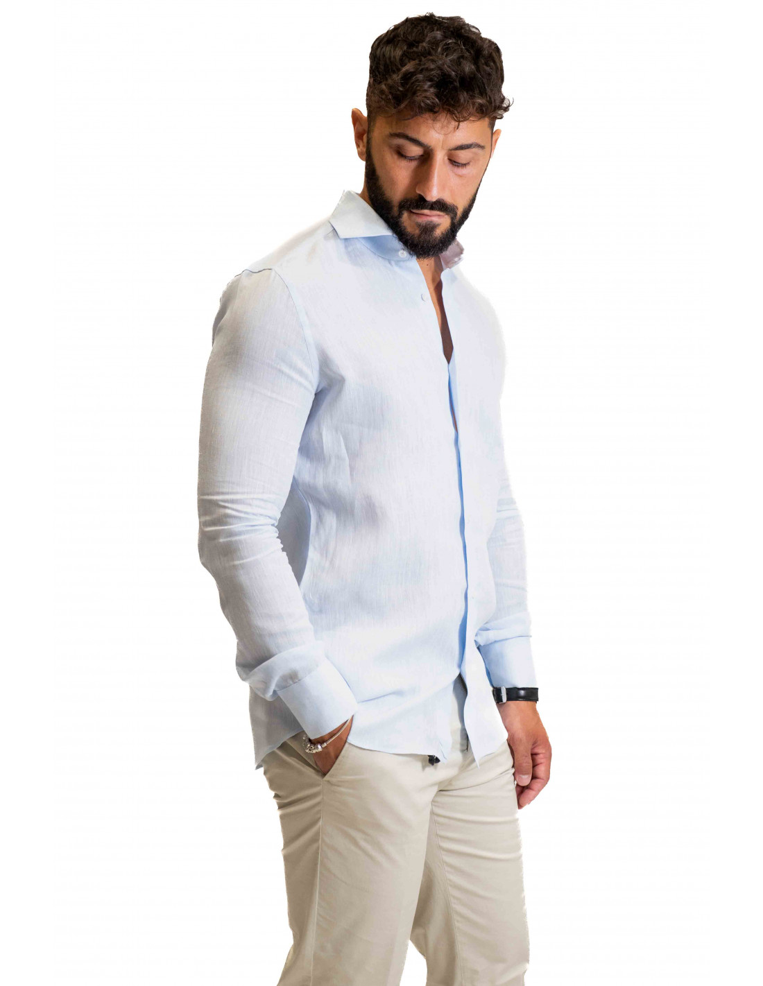 Camicia Filangieri - Lino Azzurro