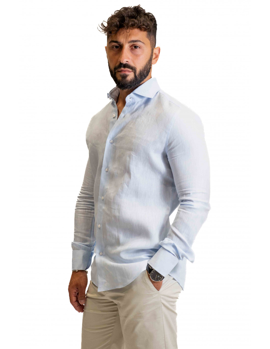 Camicia Filangieri - Lino Azzurro