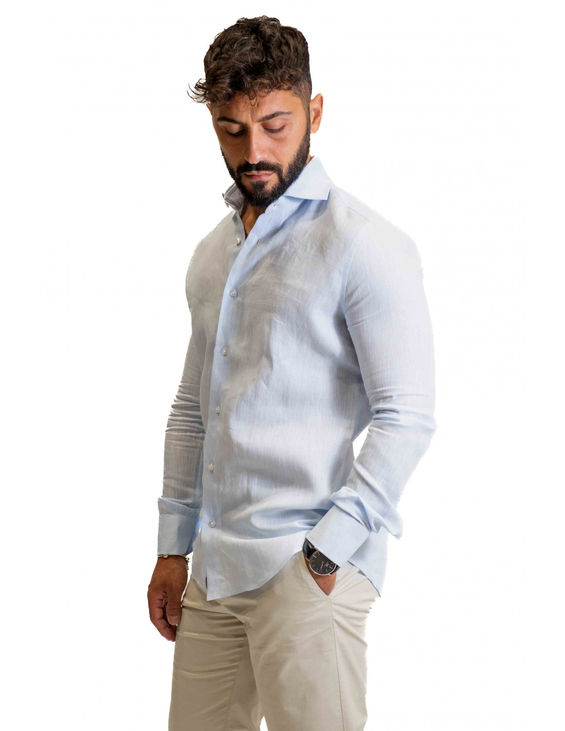 Camicia Filangieri - Lino Azzurro