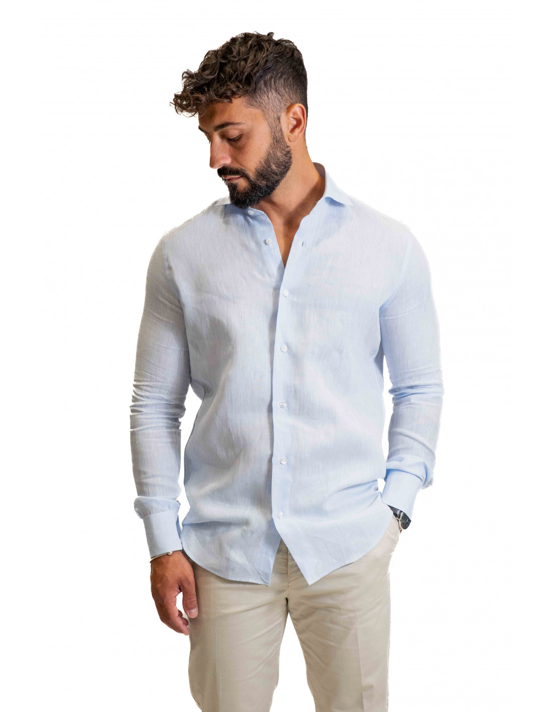 Camicia Filangieri - Lino Azzurro