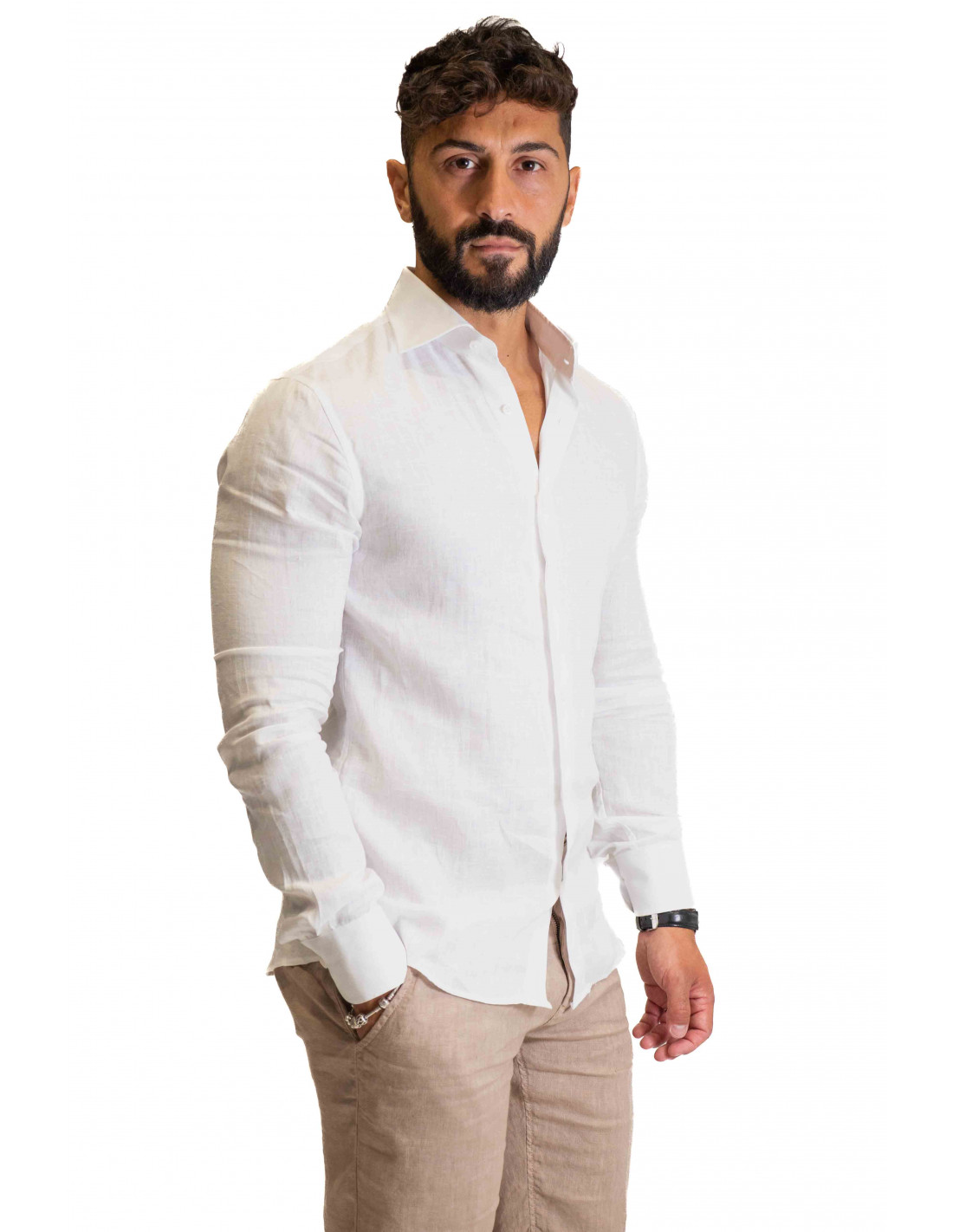 Camicia Filangieri - Lino Bianco