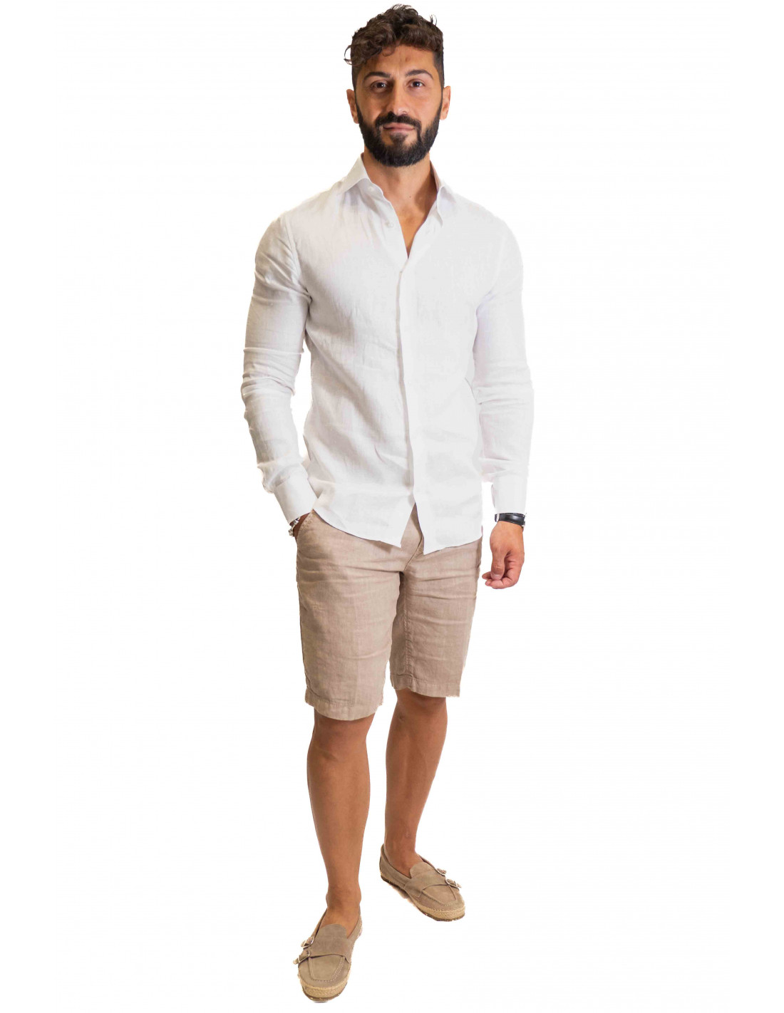 Camicia Filangieri - Lino Bianco