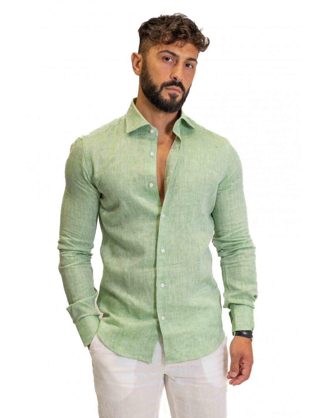 Camicia Filangieri - Lino Verde