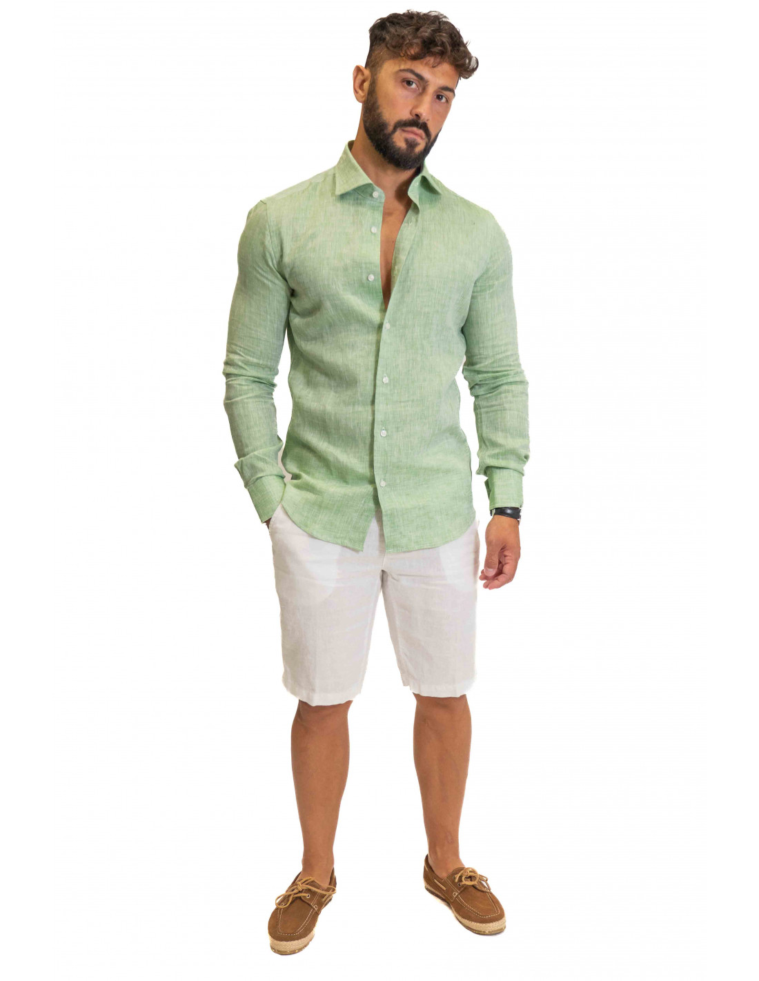 Camicia Filangieri - Lino Verde