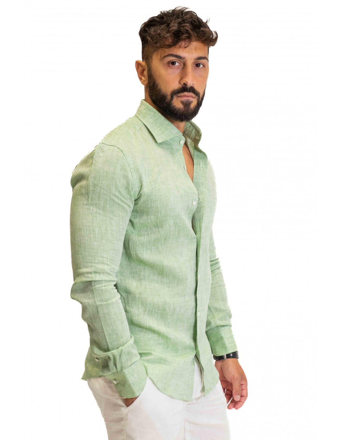 Camicia Filangieri - Lino Verde