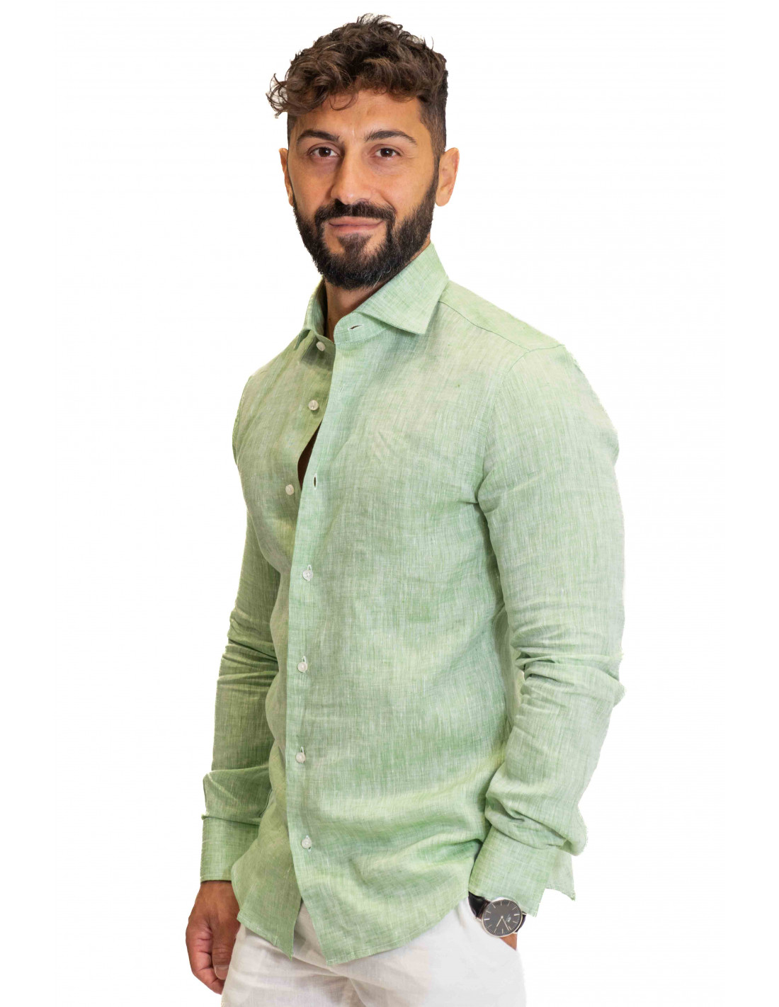 Camicia Filangieri - Lino Verde