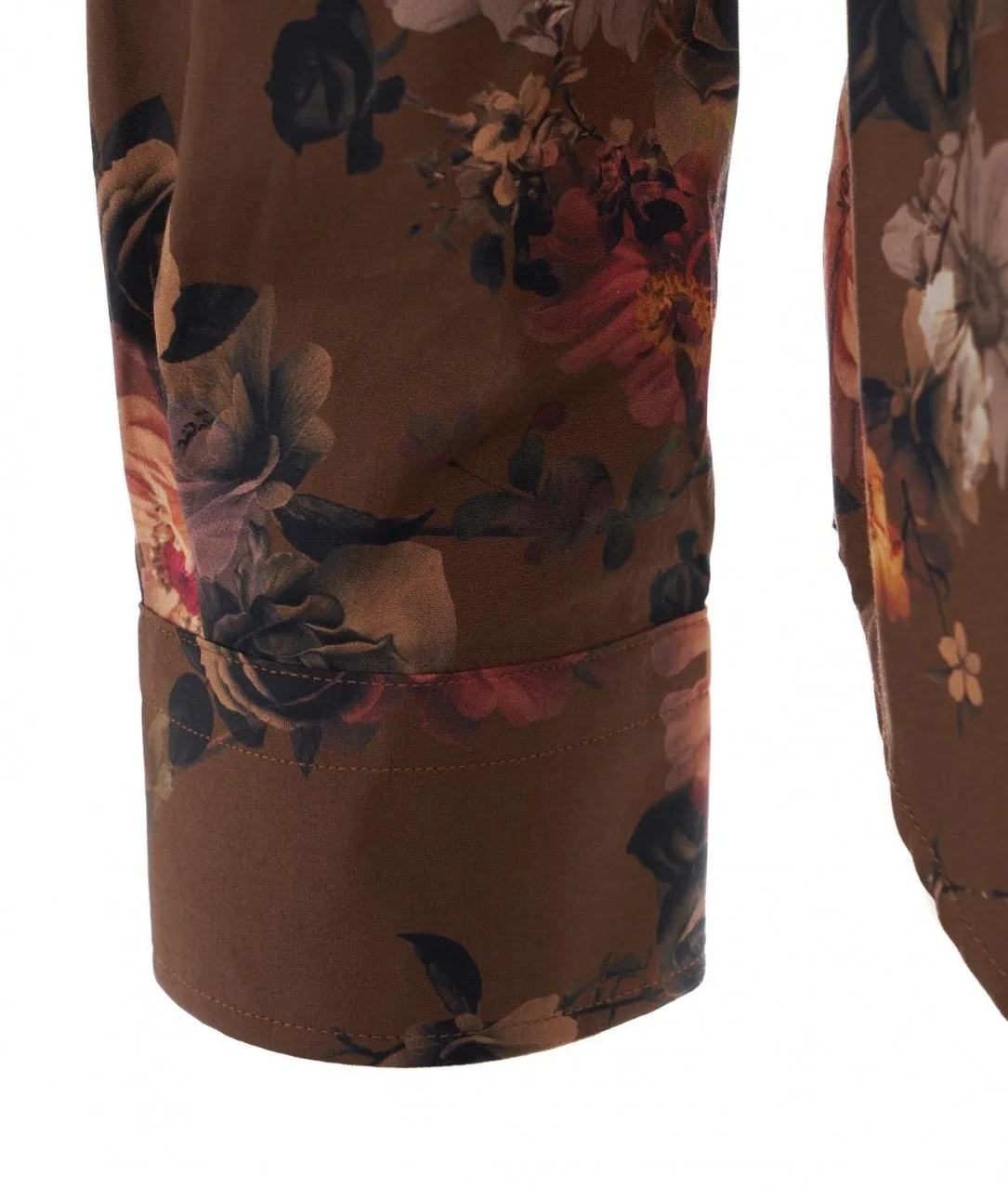 Camicia floreale marrone marrone