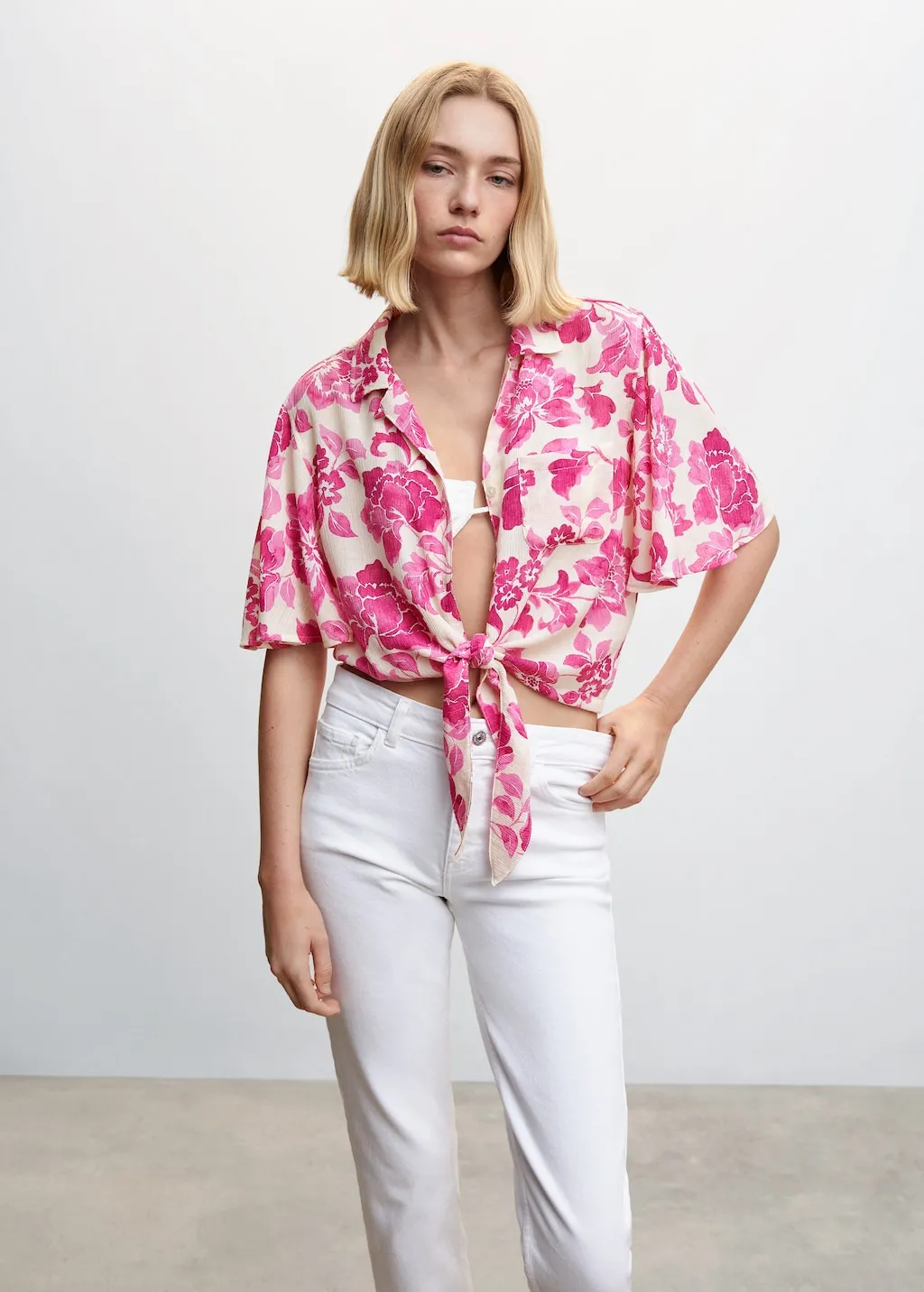 Camicia floreale nodo