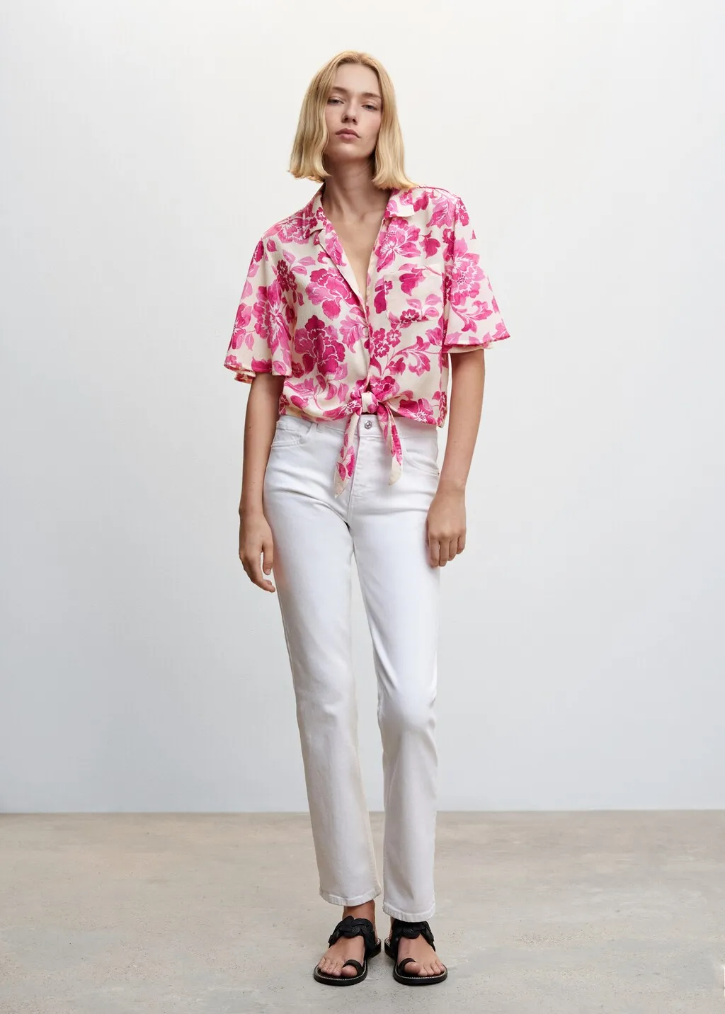 Camicia floreale nodo