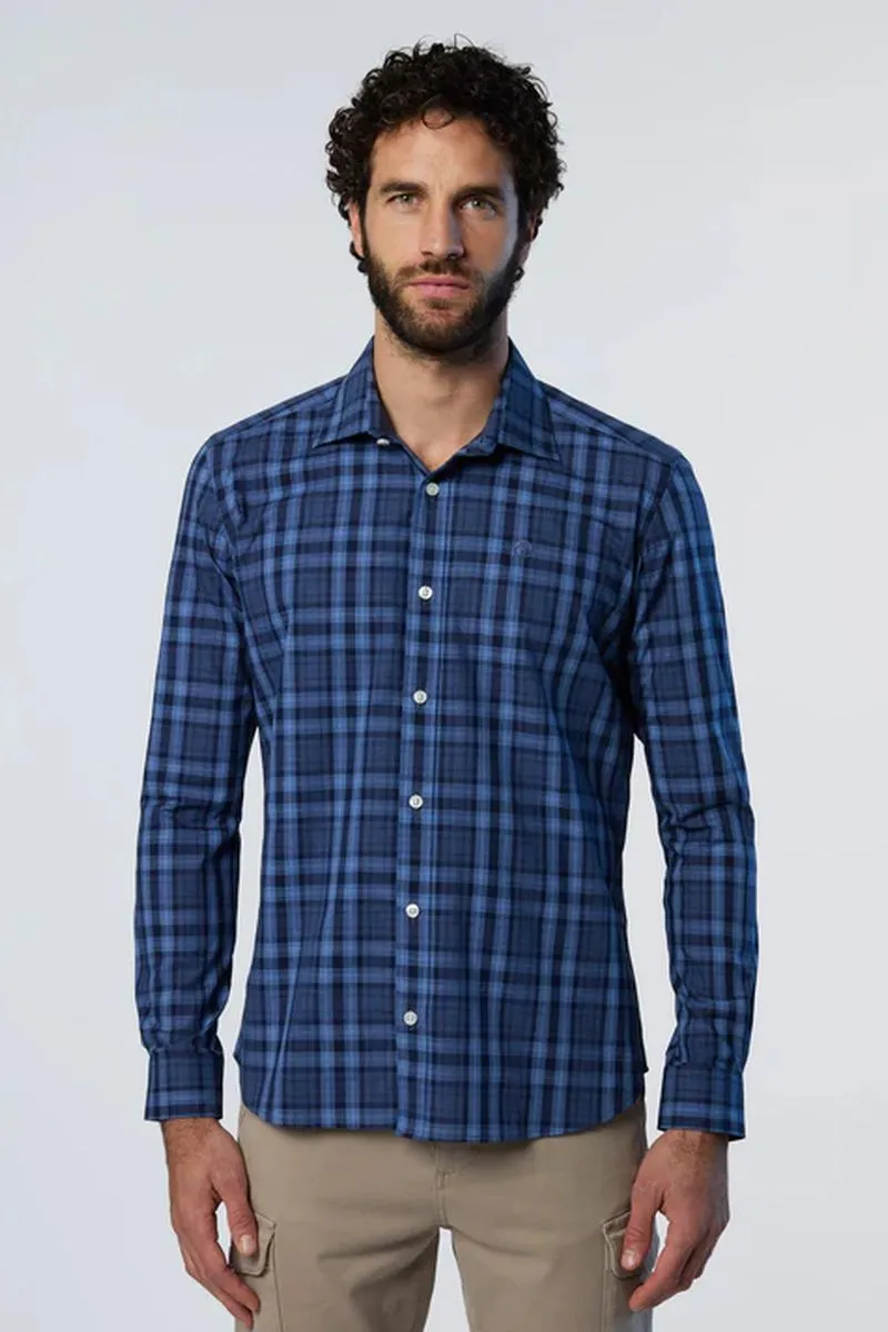 Camicia in popeline a quadri uomo Fantasia