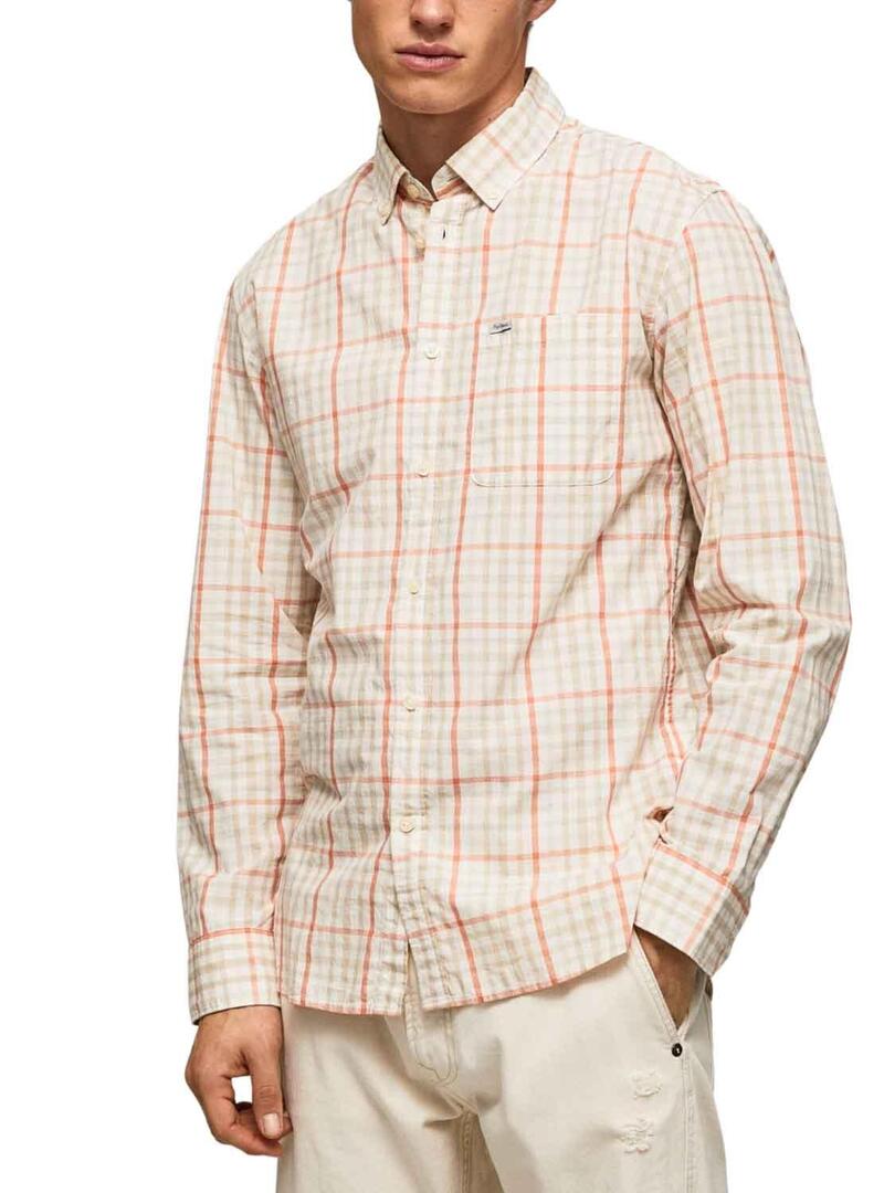 Camicia Pepe Jeans Lory Popelin Quadri per Uomo