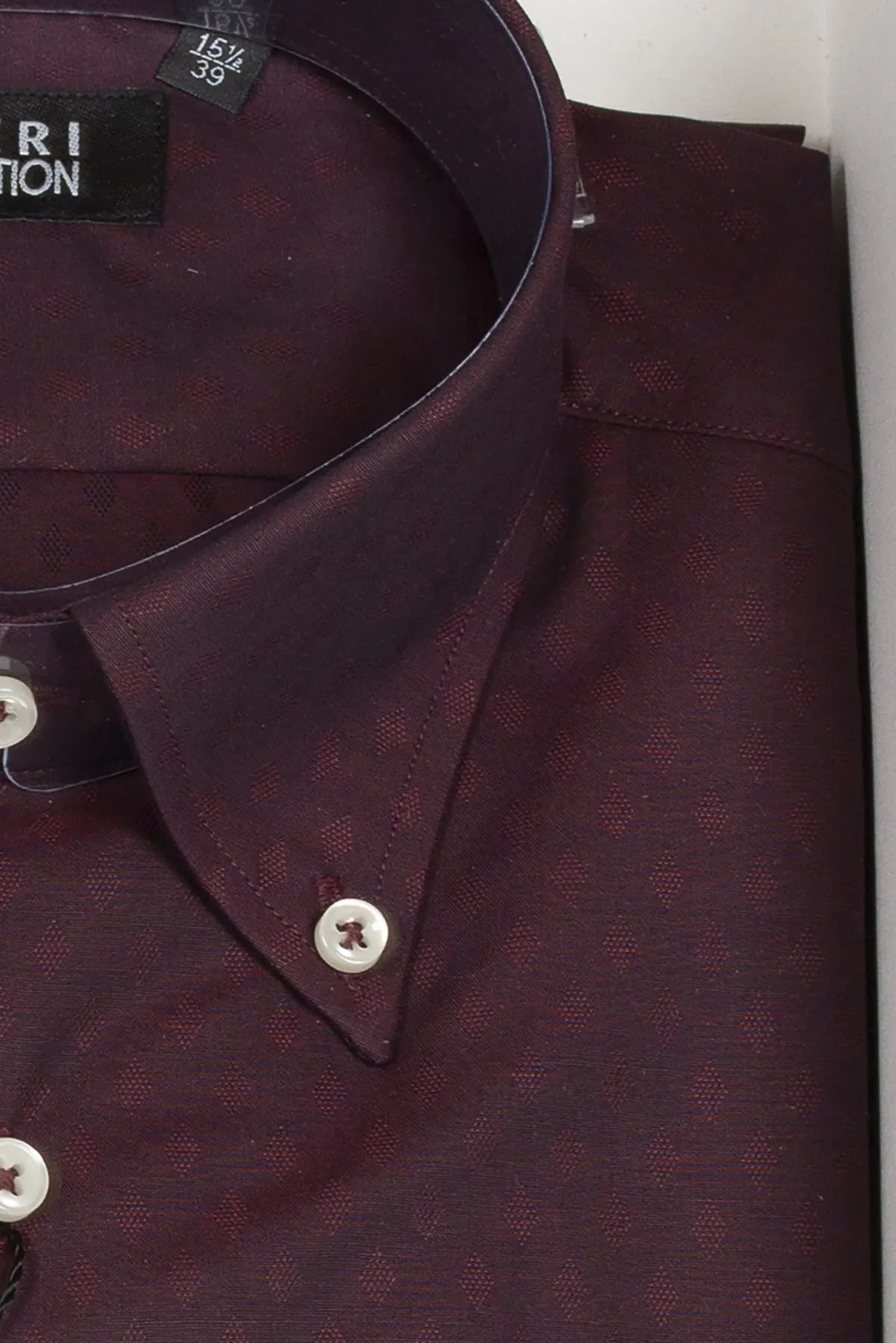 Camicia uomo Made in Italy microfantasia tono su tono