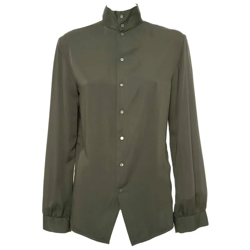 Camicia verde in jersey di viscosa 