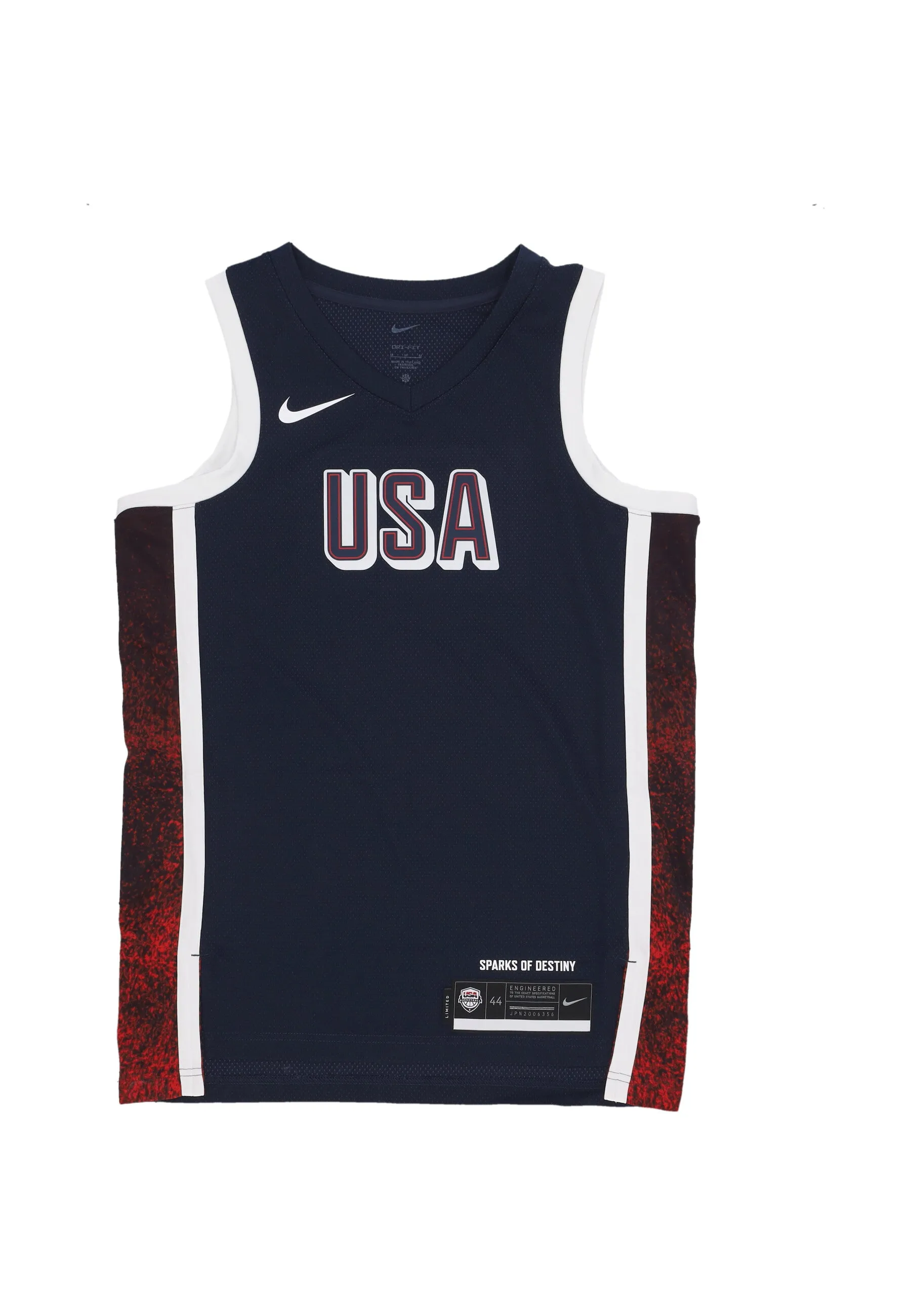 Canotta Basket Uomo Limited Road Basketball Jersey Team Usa Obsidian/white