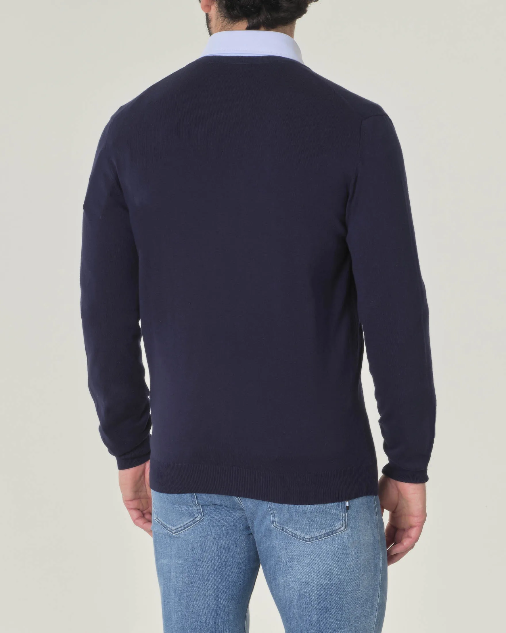 Cardigan blu in puro cotone made in Italy