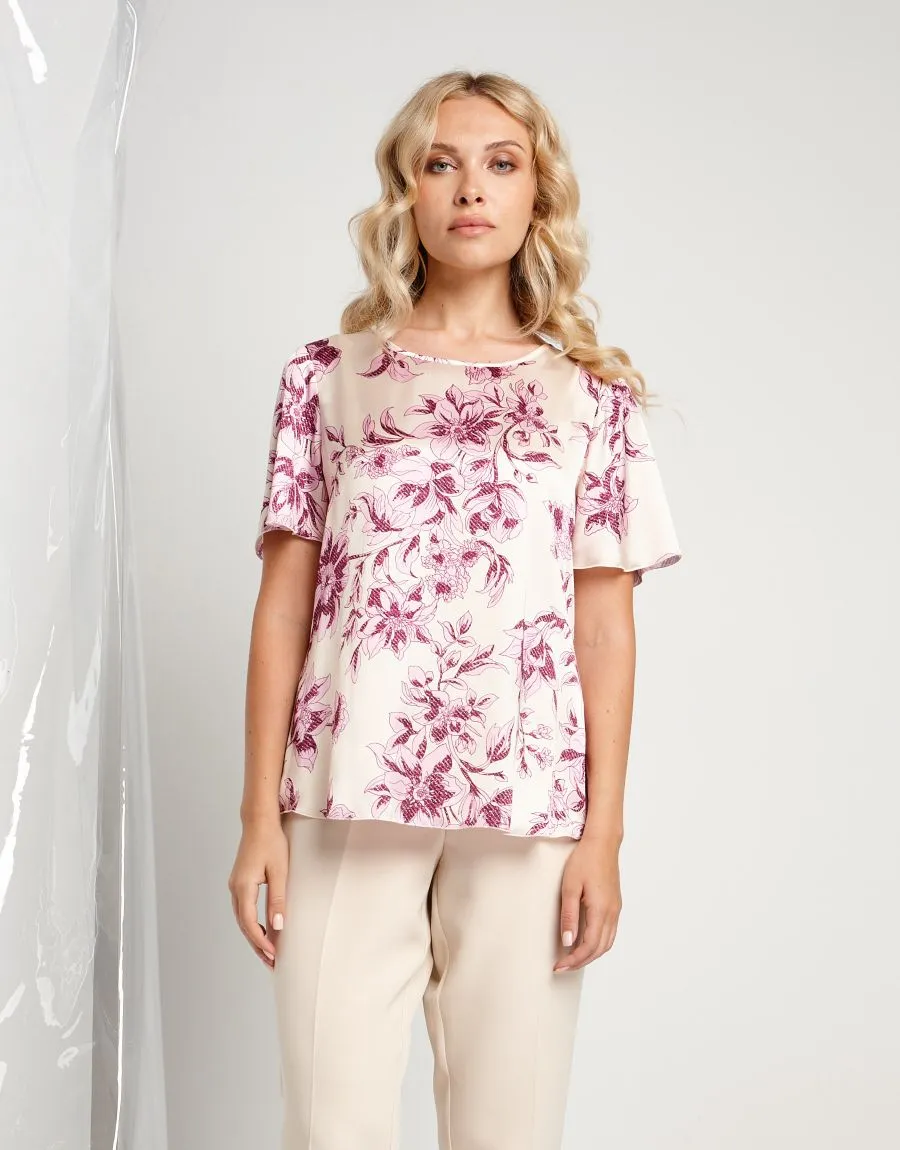 Casacca fantasia floreale magenta
