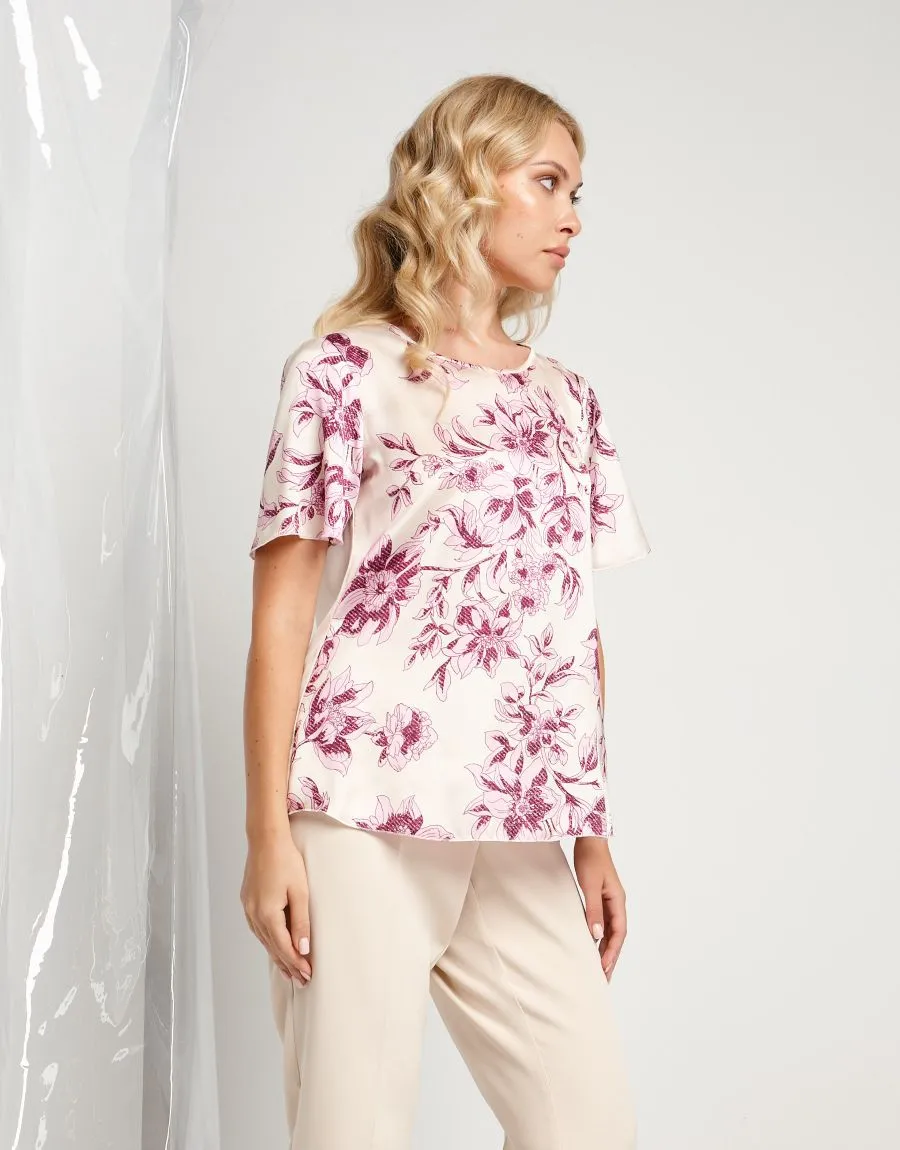 Casacca fantasia floreale magenta