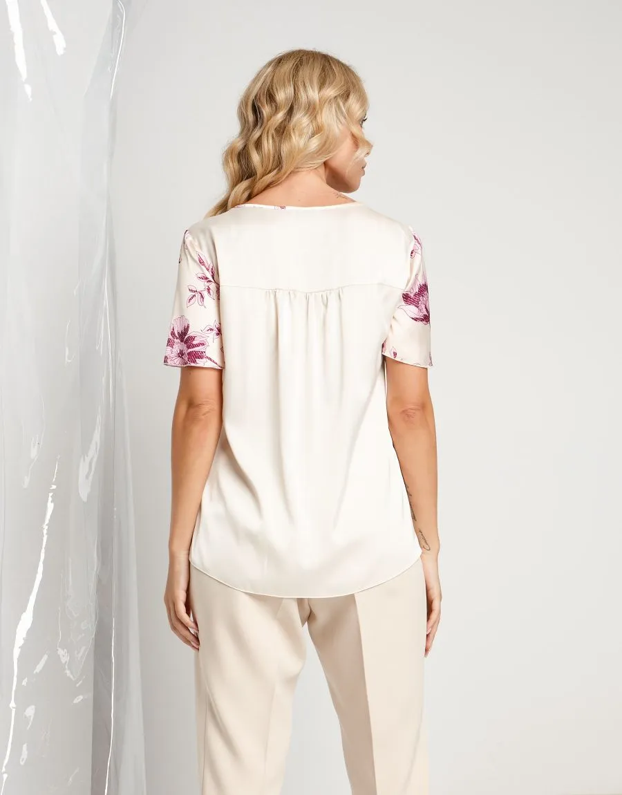 Casacca fantasia floreale magenta