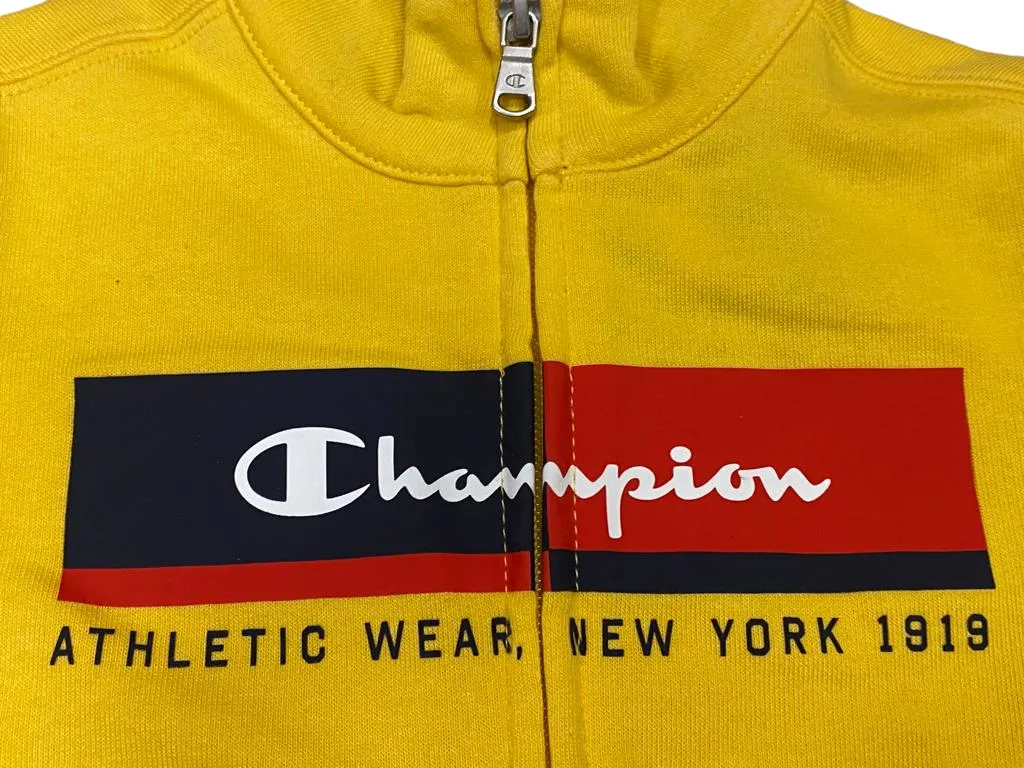 Champion Tuta da bambino Legacy Sweatsuit Powerblend Graphic 306381 YS043 MIY yellow-blu