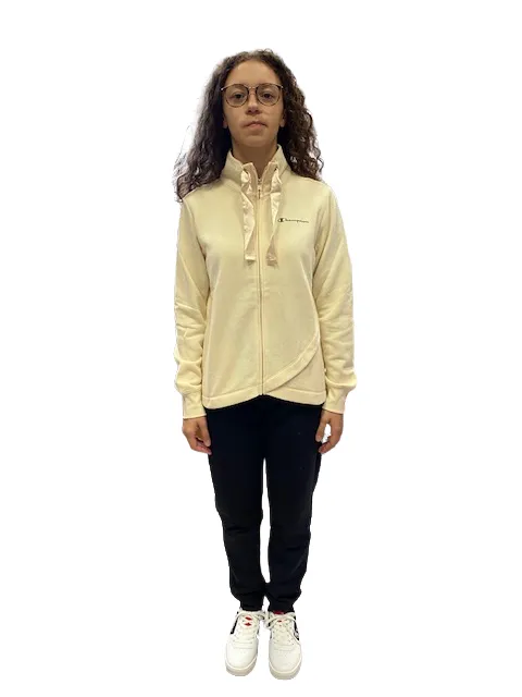 Champion Tuta da donna in cotone felpato 115769 YS014 CHA/NBK crema-nero