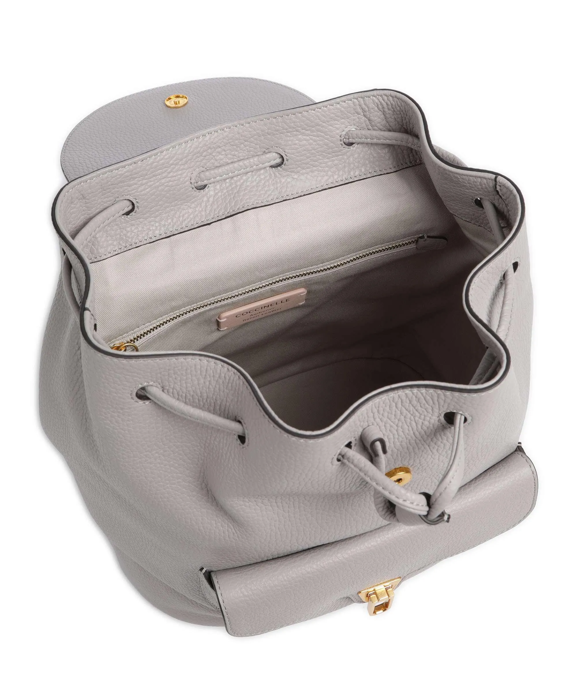  Coccinelle Beat Soft Zaino pelle granulata grigio  