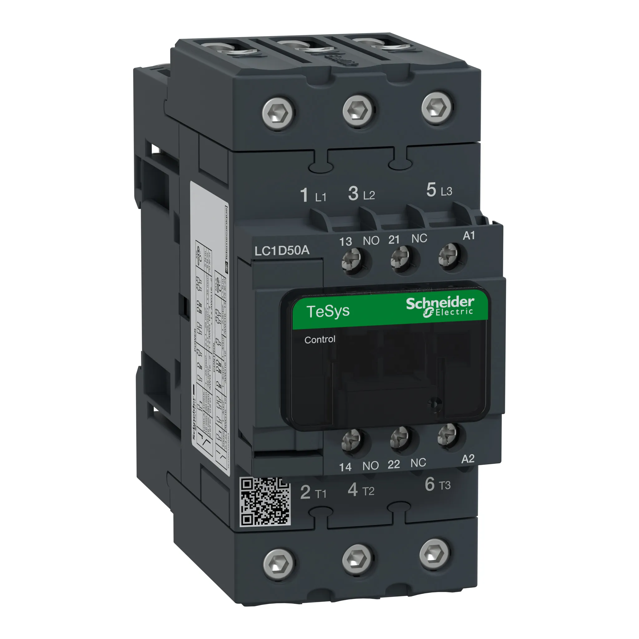 Contattore Schneider Electric, serie LC1D, 3 poli, 3 N/A, 80 A, 22 kW, bobina 400 V c.a.