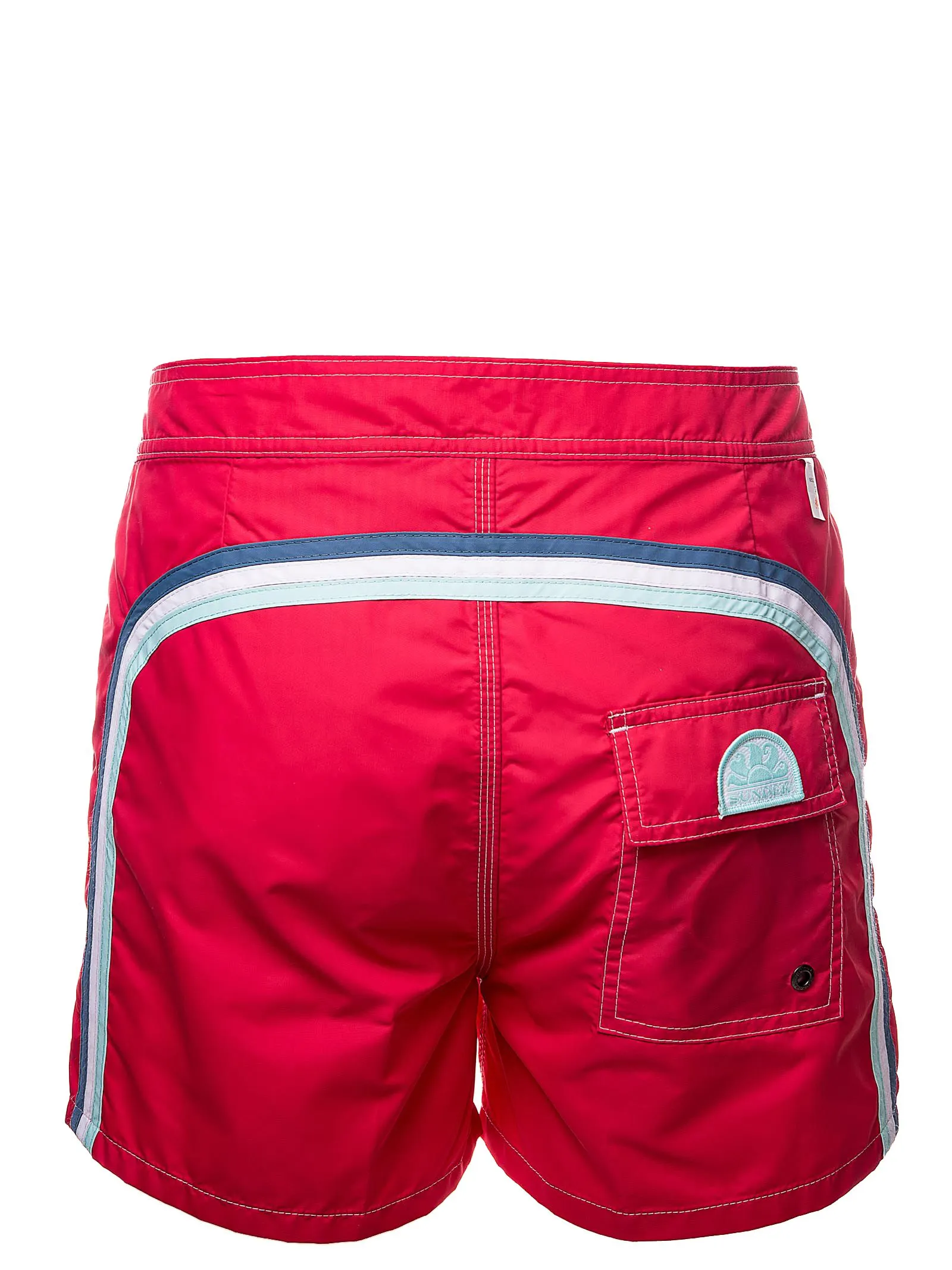 COSTUME ROSSO  CON APPLICAZIONE LOGO SUL RETRO