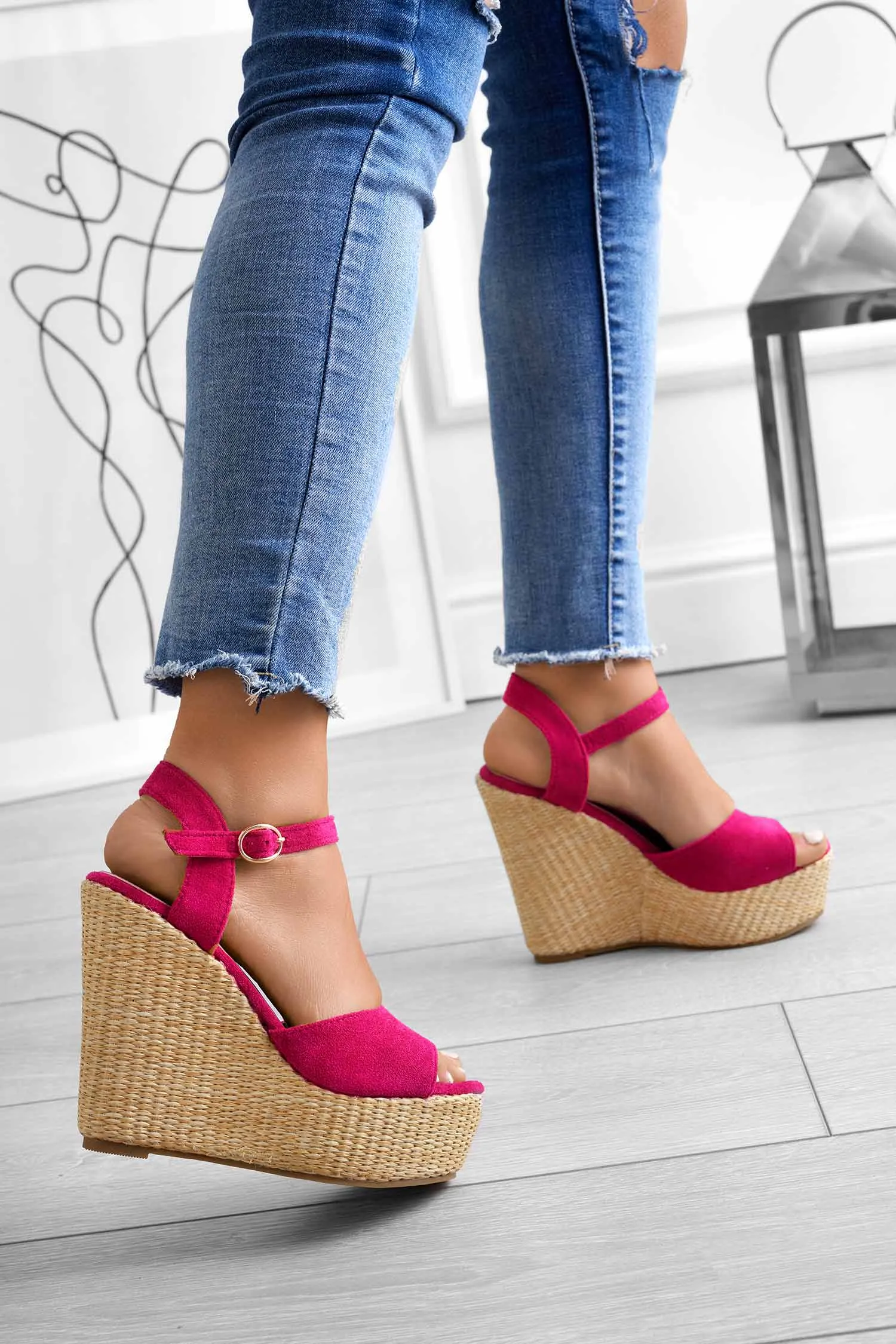 DAKOTA - Sandali Alexoo fuxia con zeppa