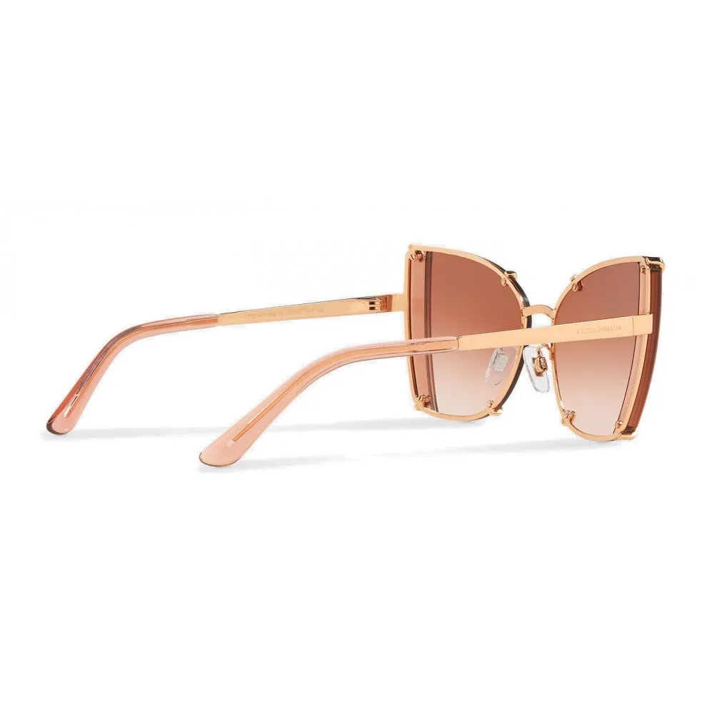 Dolce & Gabbana - Occhiale da Sole Butterfly con Dettagli Sfaccettati - Oro Rosa - Dolce & Gabbana Eyewear