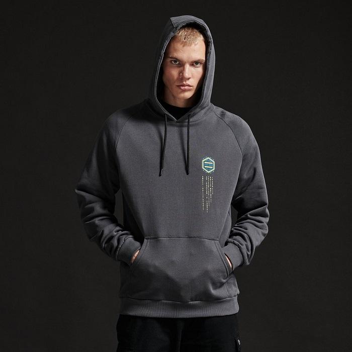 Dolly Noire men's sweatshirt with Shitai Hoodie SW371 grey