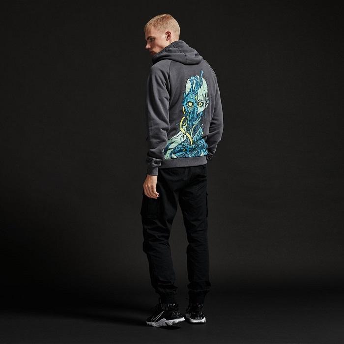 Dolly Noire men's sweatshirt with Shitai Hoodie SW371 grey