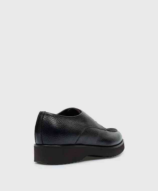 Doucal's Derby in pelle marrone chiaro con pelliccia DU3323DAKOPN001