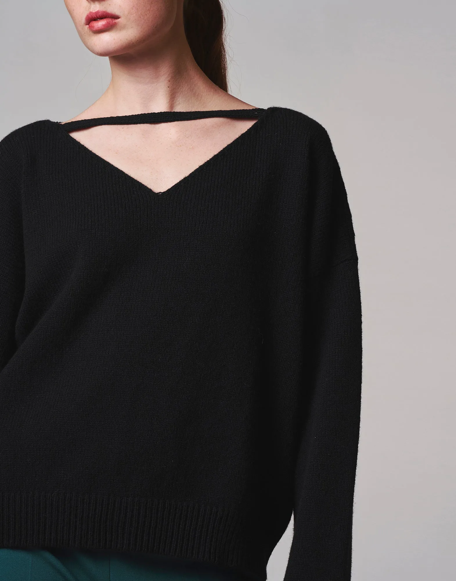 DOUUOD Maglione Indossabile Fronte E Retro In Lana E Cashmere