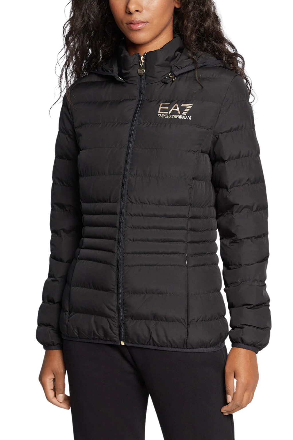 EA7 PIUMINO  LEGGERO DONNA NERO/ORO 8NTB23