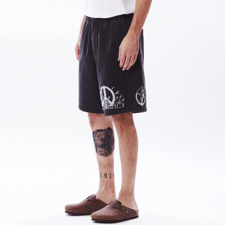 EASY DENIM NOISE SHORT - DUSTY BLACK