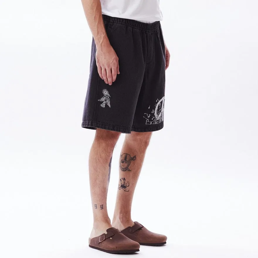 EASY DENIM NOISE SHORT - DUSTY BLACK
