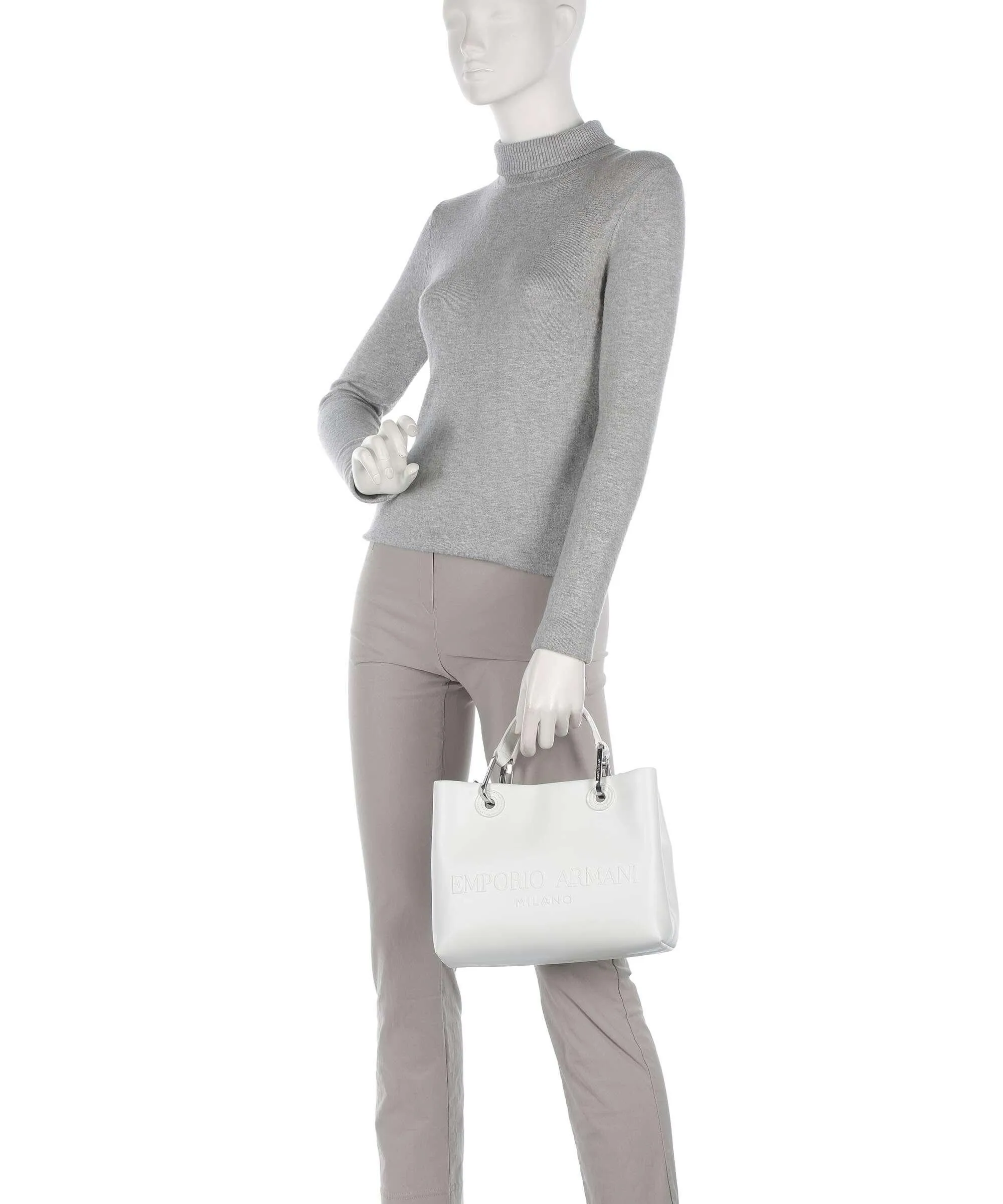  Emporio Armani My EA Borsa a mano pelle sintetica bianco  