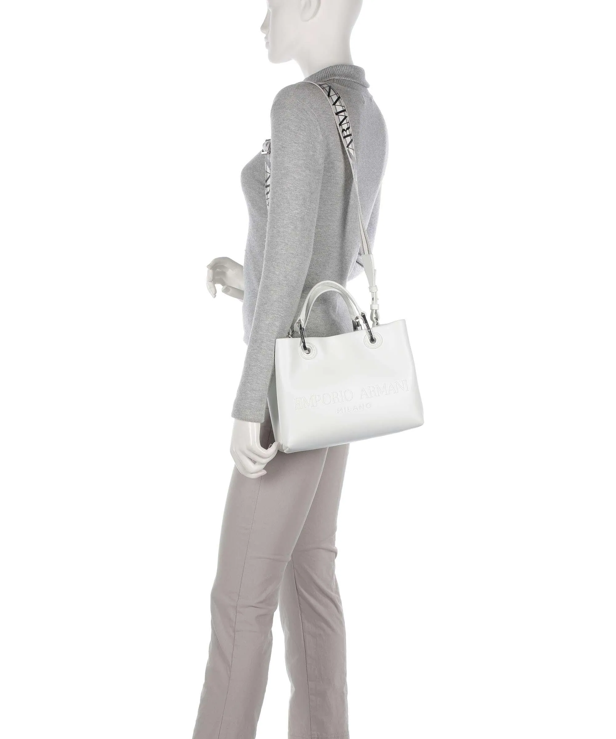  Emporio Armani My EA Borsa a mano pelle sintetica bianco  