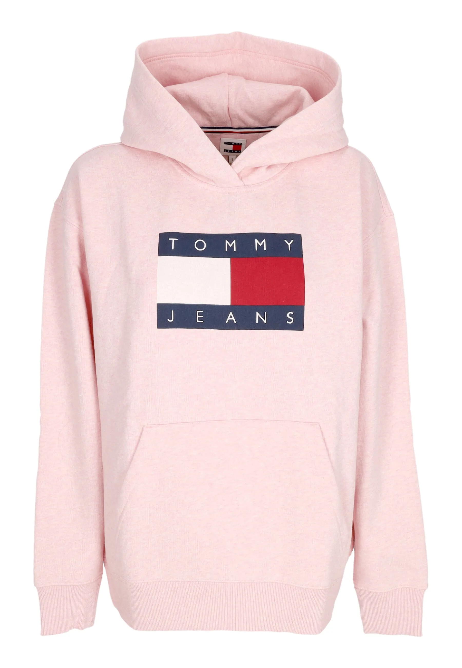Felpa Cappuccio Donna Relax Melange Flag Hoodie Ballet Pink Melange